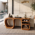 Organic Open Compartment Console, solid wood, built to order