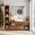 Handcrafted Reindeer Bathroom Vanity Nordic Retreat, solid wood, built to order