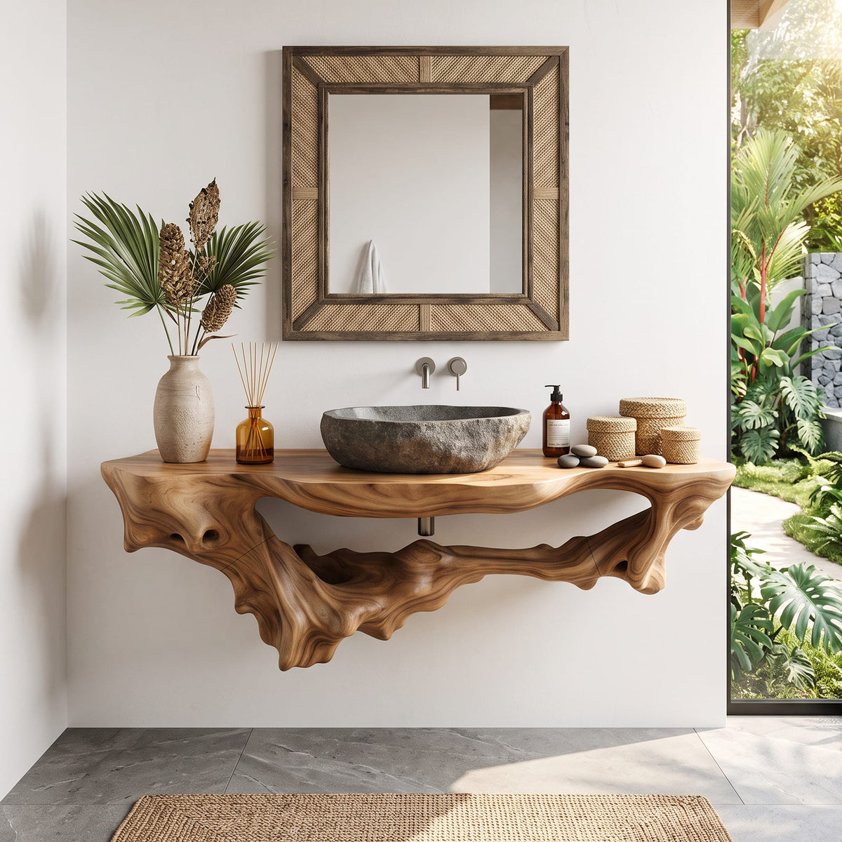 Mid Century Floating Bath Shelf
