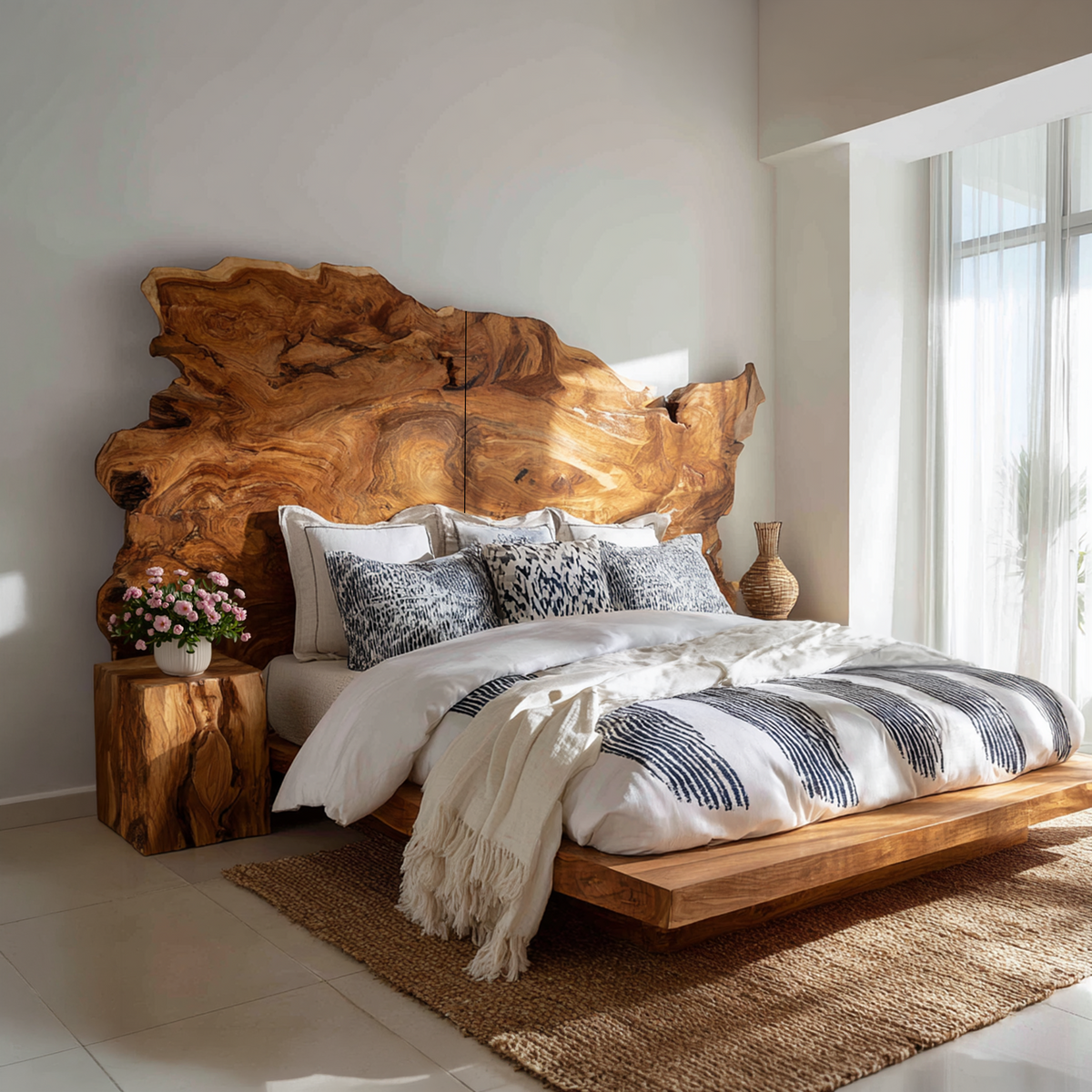 Organic Natural Live Edge Headboard