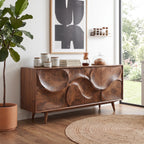 Organic Modern Buffet Cabinet with Storage Kitchen, solid wood, built to order