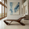 Organic Modern Curved Bench, solid wood, built to order