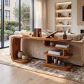 Contemporary Layered Shelf Console, solid wood, built to order