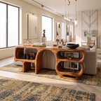 Modern Curved Frame Console, solid wood, built to order