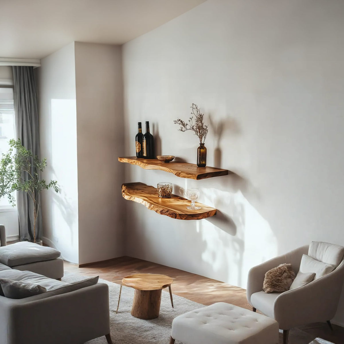 Custom Floating Shelves Solid Decor Home Gift, solid wood, built to order