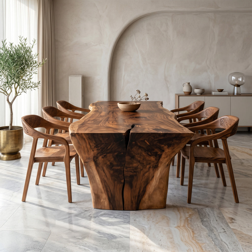 Wabi Sabi Handcrafted Dining Table, solid wood, built to order