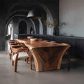 Organic Wooden Dining Table with Live Edge, solid wood, built to order