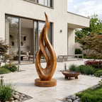 Japandi Twisted Wood Sculpture, solid wood, built to order