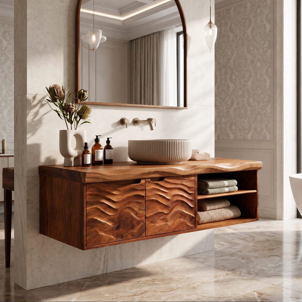 Contemporary Bath Cabinet Elegant Master Bathroom, solid wood, built to order