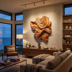 Organic Wood Wall Art Wave Design, solid wood, built to order