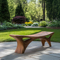 Contemporary Sculptural Outdoor Bench, solid wood, built to order