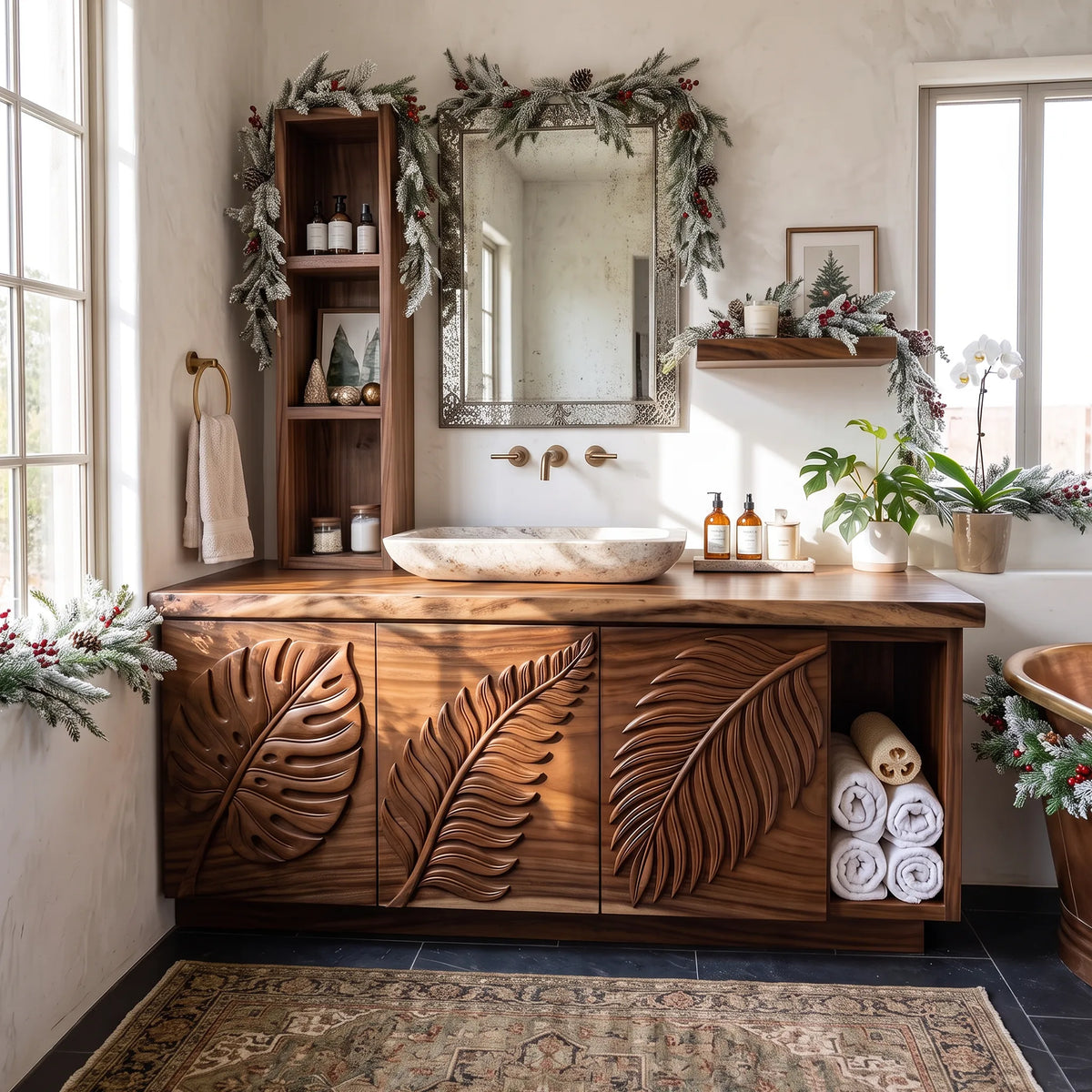 Handcrafted Bathroom Vanity Mountain Retreat, solid wood, built to order