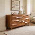 Minimalist Wave Closet Dresser, solid wood, built to order