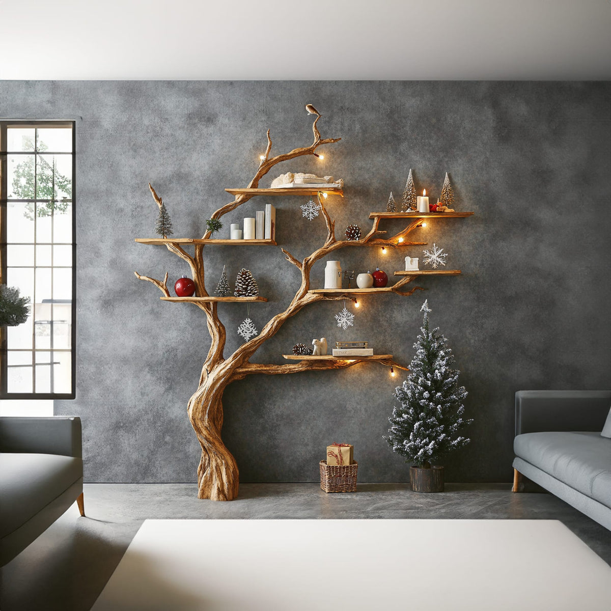Tree Branch Floating Shelf Solid Live Edge, solid wood, built to order