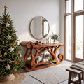 Rustic Console Table with Reindeer Sleigh Design, solid wood, built to order