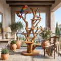 Rustic Bird Activity Stand, solid wood, built to order