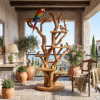 Rustic Bird Activity Stand, solid wood, built to order