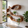 Japandi Wooden Wall Mounted Shelves, solid wood, built to order