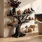 Minimalist Twisted Tree Accent Table for Witchy Vibes, solid wood, built to order