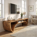 Solid Curved Media TV Cabinet