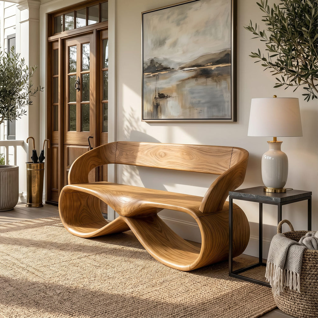 Solid Bench Designer Interior, solid wood, built to order