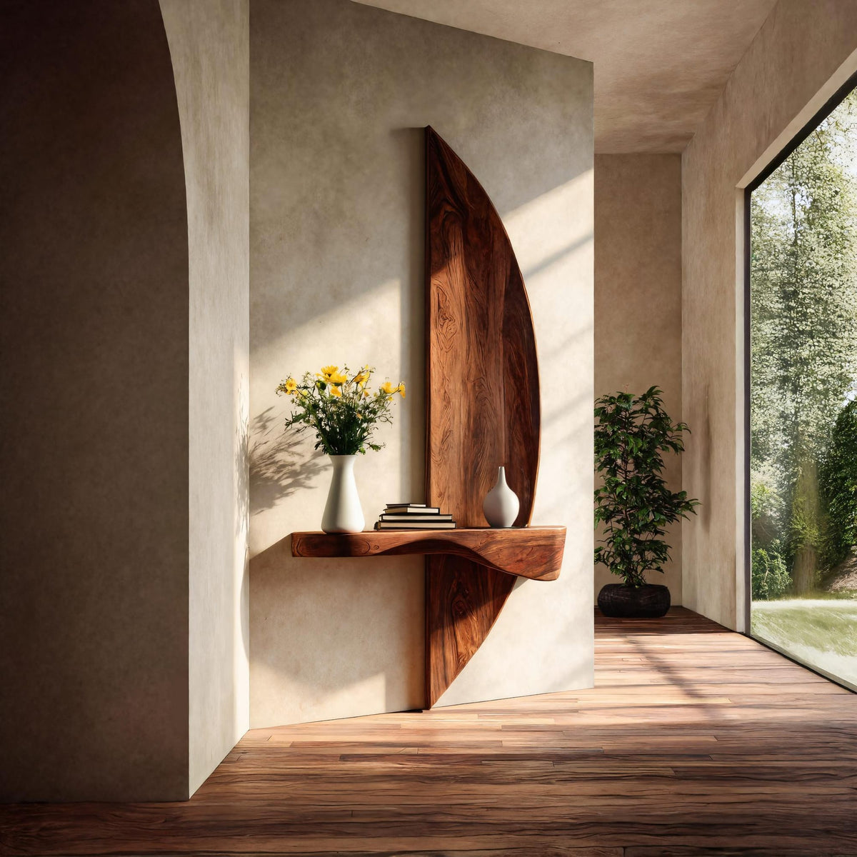 Curved Sculptural Floating Shelf