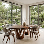Artistic W-shape Leg Dining Table, solid wood, built to order