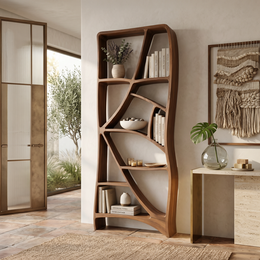 Minimalist Display Bookshelf, solid wood, built to order
