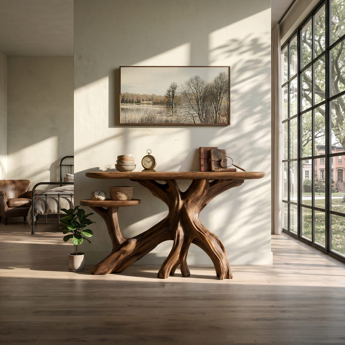 Japandi Minimal Solid Console Table