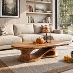 Contemporary Curved Coffee Table, solid wood, built to order