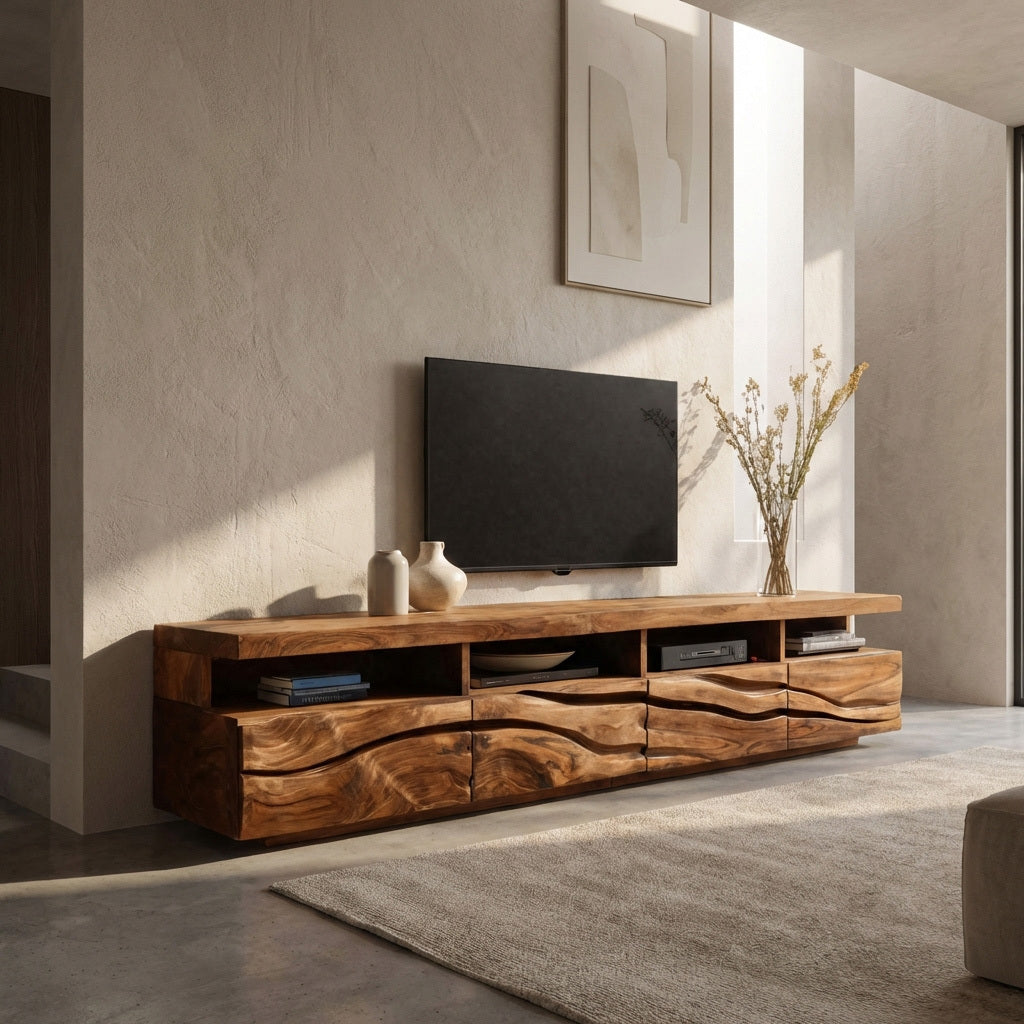 Handcrafted Media Cabinet Console, solid wood, built to order