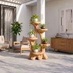 Sculptural Organic Plant Stand - solid wood plant stand, view 1
