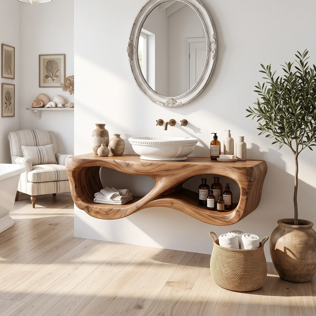 Rustic Bathroom Vanity Cabinet Guest Bathroom, solid wood, built to order