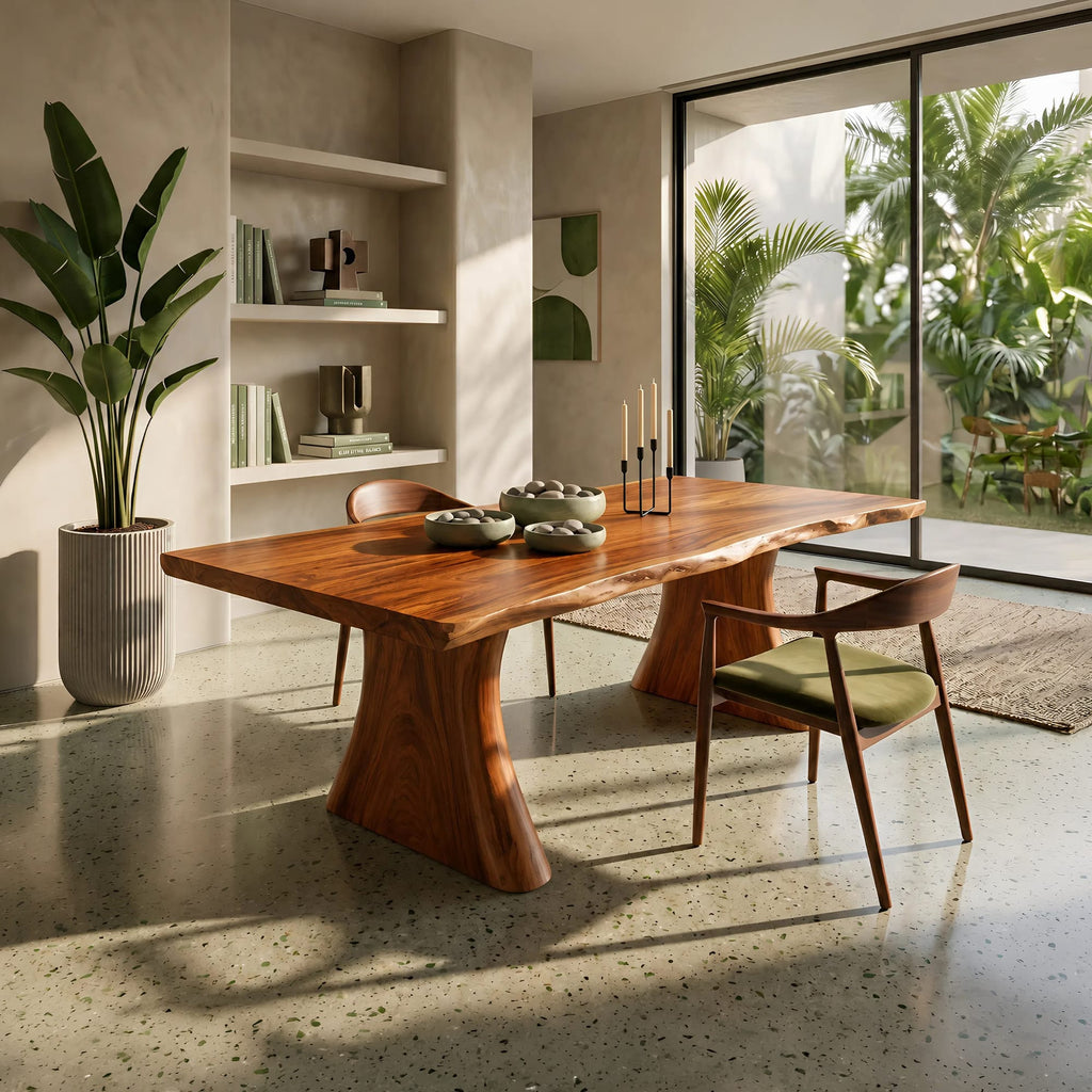 Mid Century Thick Dining Table