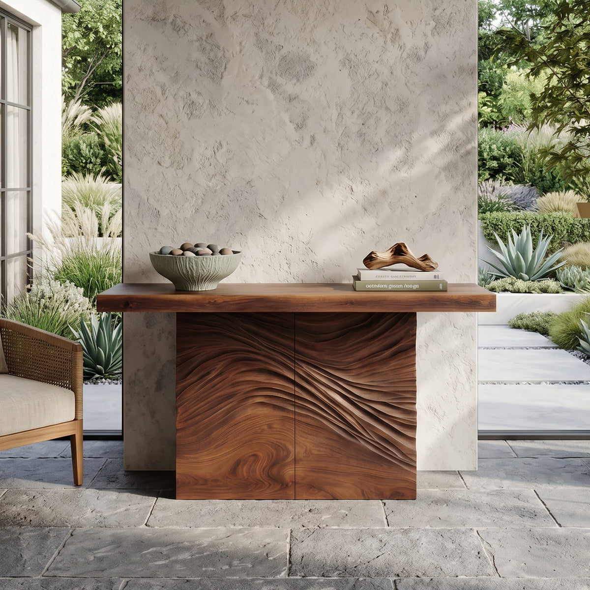 Minimalist Organic Edge Accent Table, solid wood, built to order