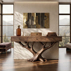 Branch Base Console Table Designer Residence, solid wood, built to order