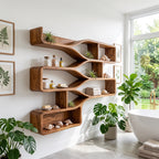 Mid Century Floating Wood Shelves, solid wood, built to order