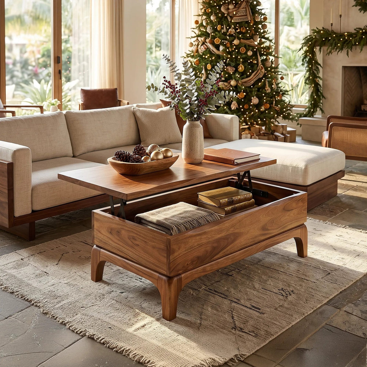 Handcrafted Coffee Table with Storage Home, solid wood, built to order