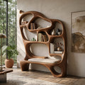 Mid Century Display Bookshelf, solid wood, built to order