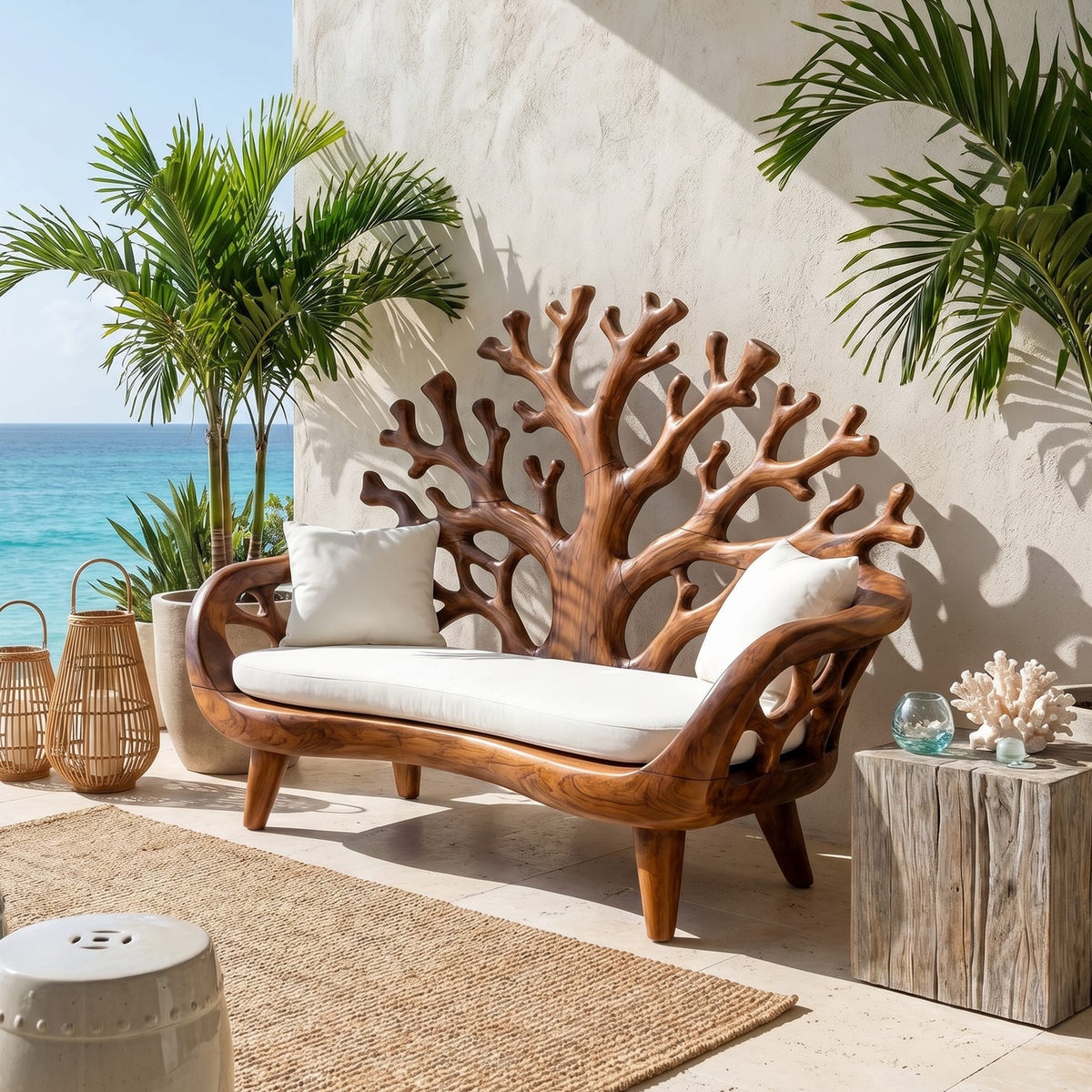 Modern Coral Bench