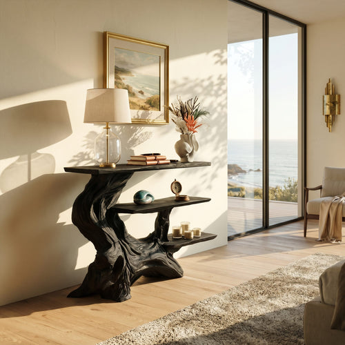 Charred Floating TV Cabinet