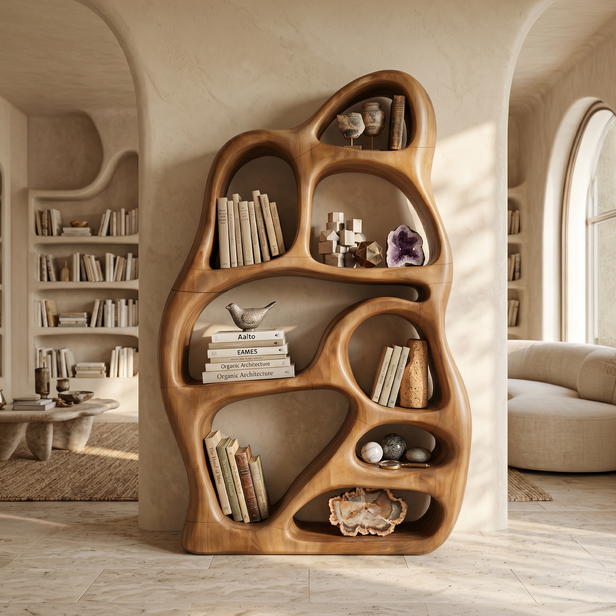 Minimalist Display Bookcase, solid wood, built to order