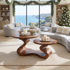 Organic Modern Round Coffee Table Residence, solid wood, built to order