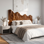 Organic Mountain Landscape Headboard Wooden Bed Headboard, solid wood, built to order