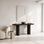 Midcentury Black Console Table Living Room, solid wood, built to order