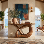 Modern Infinity Console Table Designer Interior, solid wood, built to order