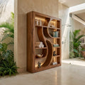 Wooden Bookshelf Featuring Ambient LED Shelving, solid wood, built to order