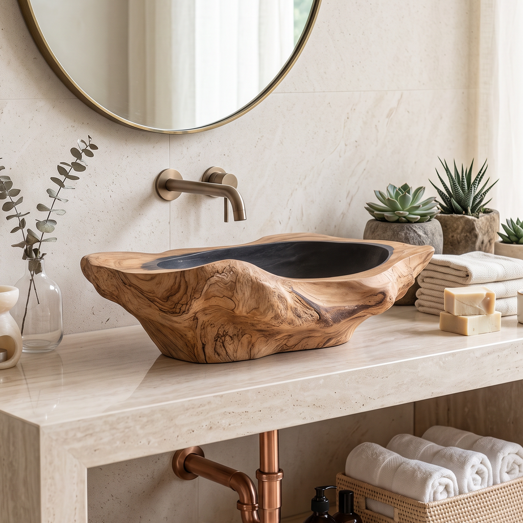 Sink, solid wood, built to order