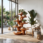 Organic Solid Plant Stand - solid wood plant stand, view 1