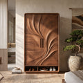 Minimalist Textured Surface Wardrobe, solid wood, built to order